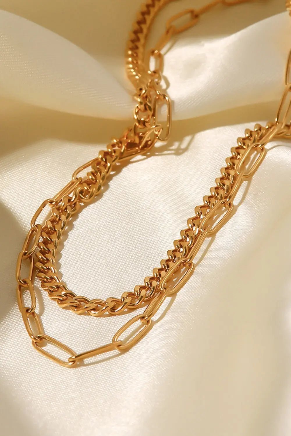 18K Gold Plated Layered Chain Necklace - Celeste layered necklace