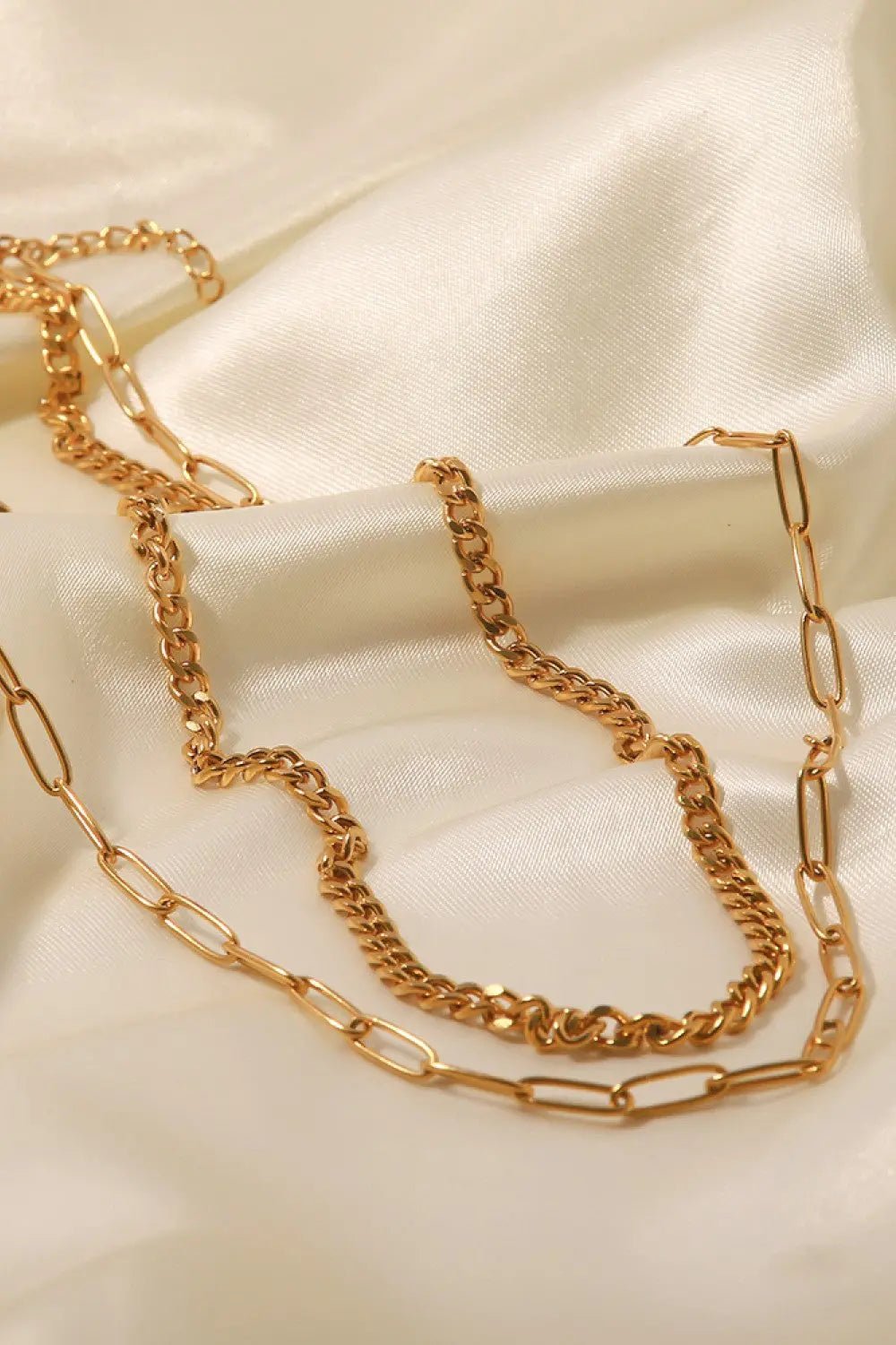 18K Gold Plated Layered Chain Necklace - Celeste layered necklace