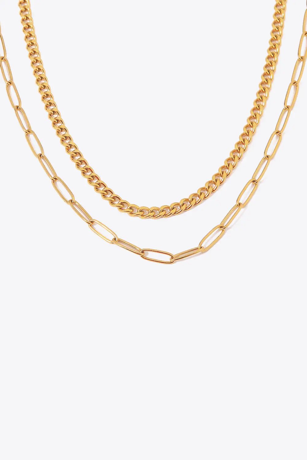 18K Gold Plated Layered Chain Necklace - Celeste layered necklace