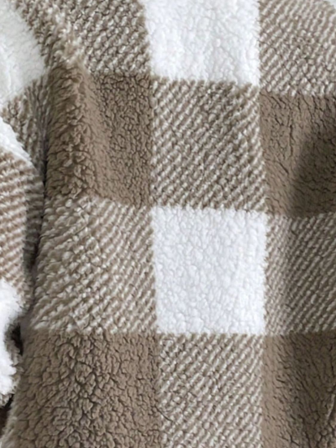 Decorative Pocket Flap Plaid Long Sleeve Jacket - Celeste