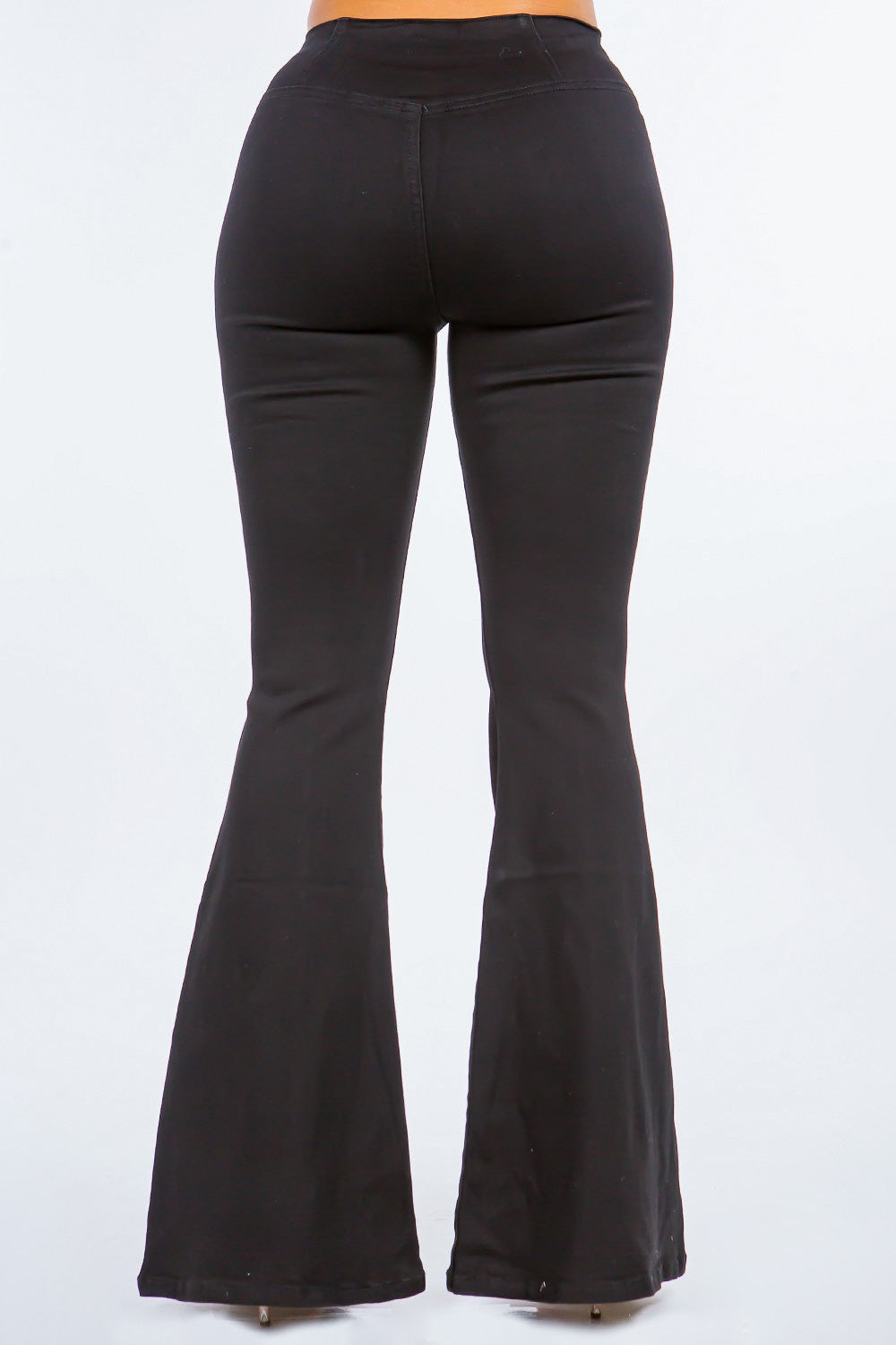 American Bazi High Waist Pull On Flare Jeans - Celeste