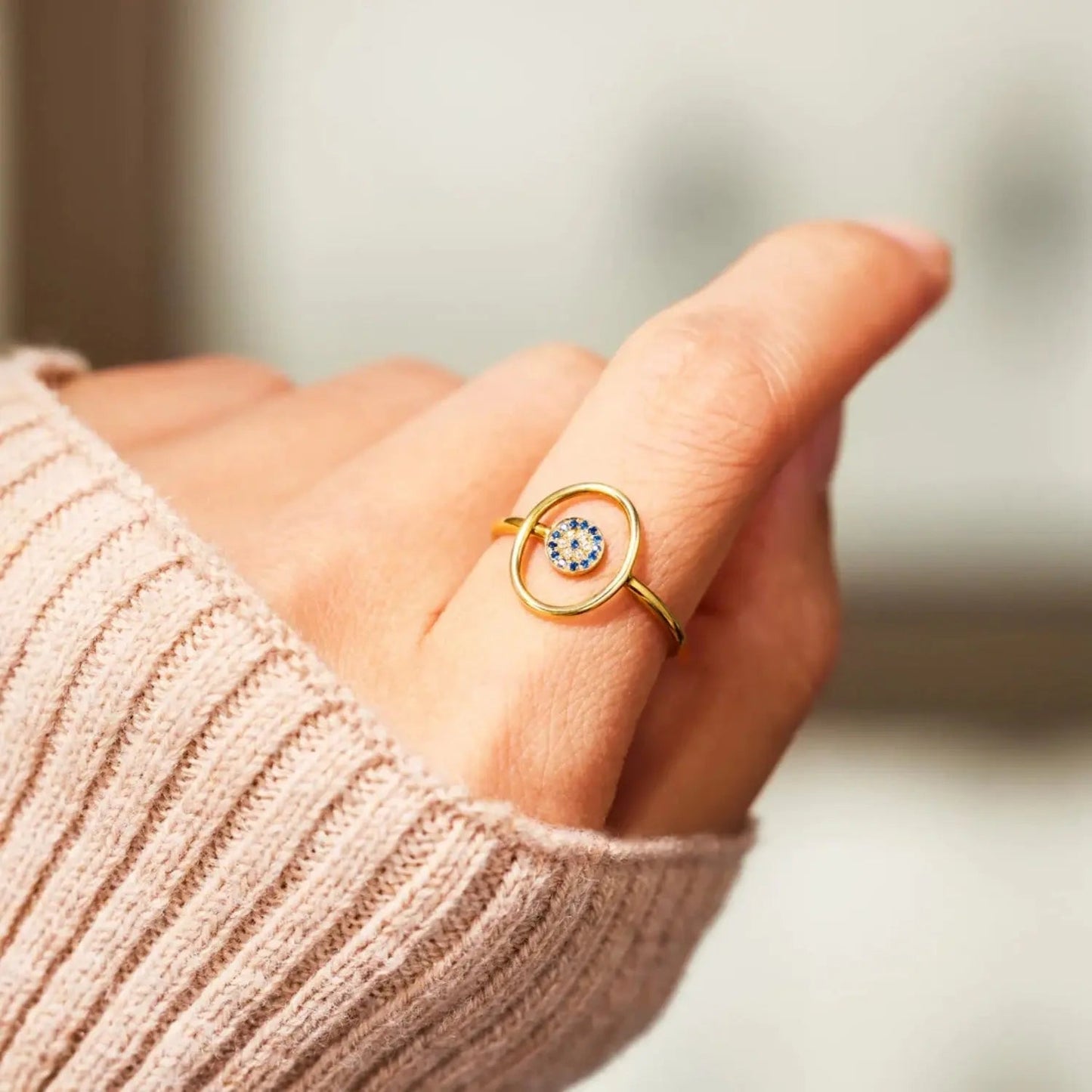 925 Sterling Silver Evil Eye Ring - Celeste