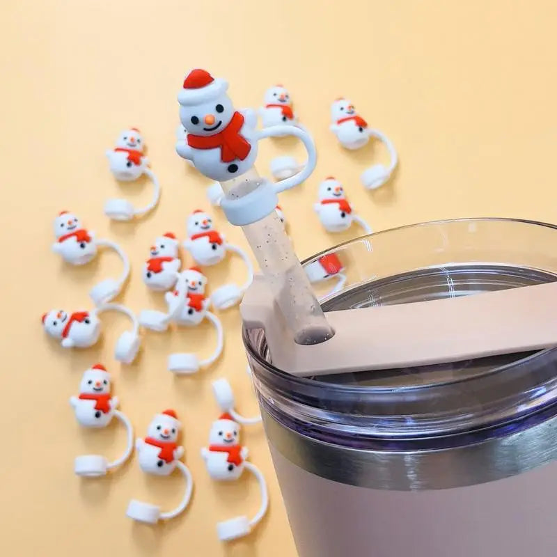 Christmas Cup Topper 6 Pieces Straw Cover