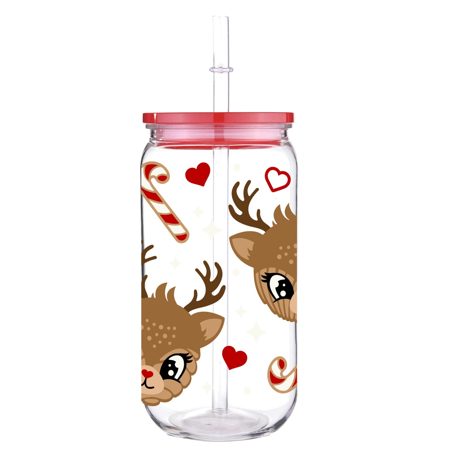 Christmas 16oz Printed Glass Cup - 6 Piece Set
