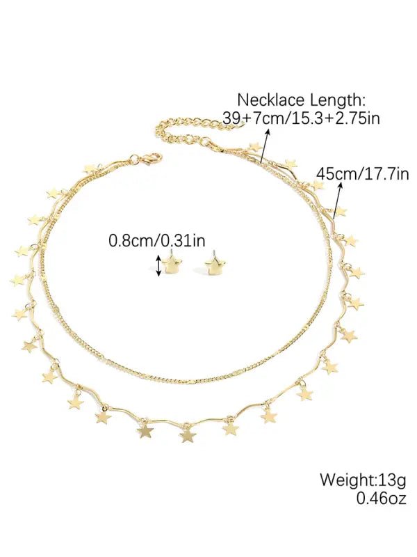 Calliope - Star Multi-Layer Necklace - Celeste