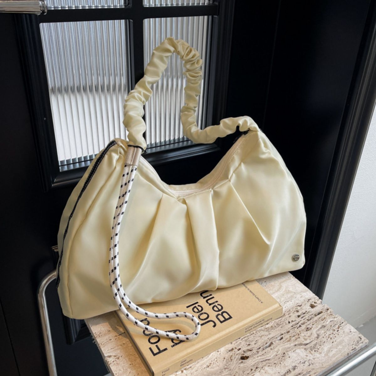 Ruched Large Tote Bag - Celeste