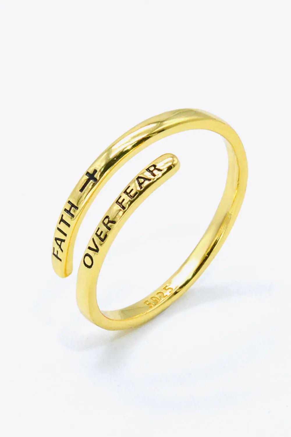 FAITH OVER FEAR Bypass Ring - Celeste