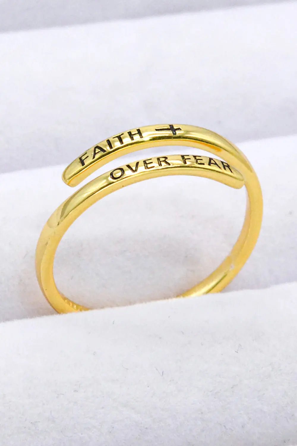 FAITH OVER FEAR Bypass Ring - Celeste