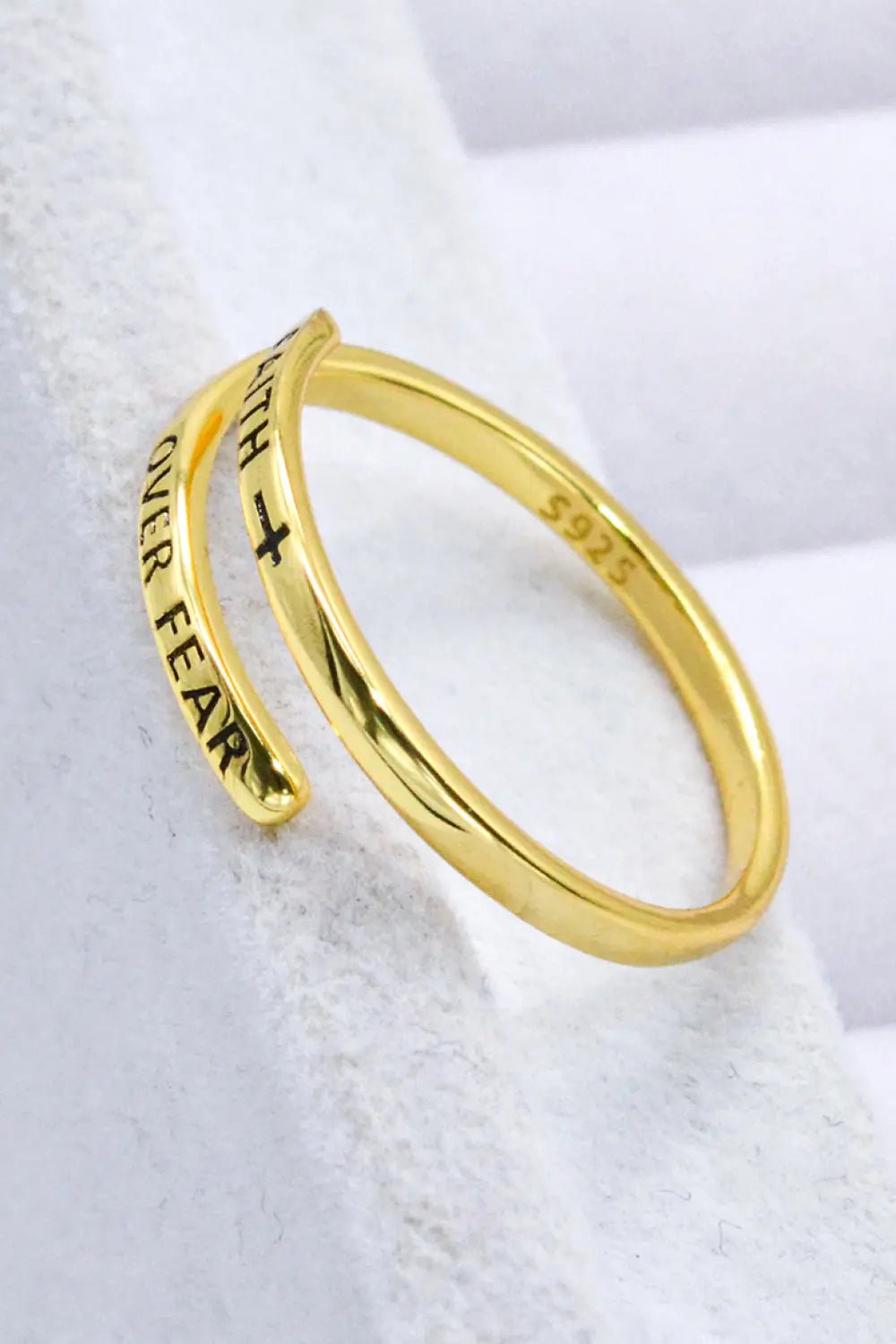 FAITH OVER FEAR Bypass Ring - Celeste