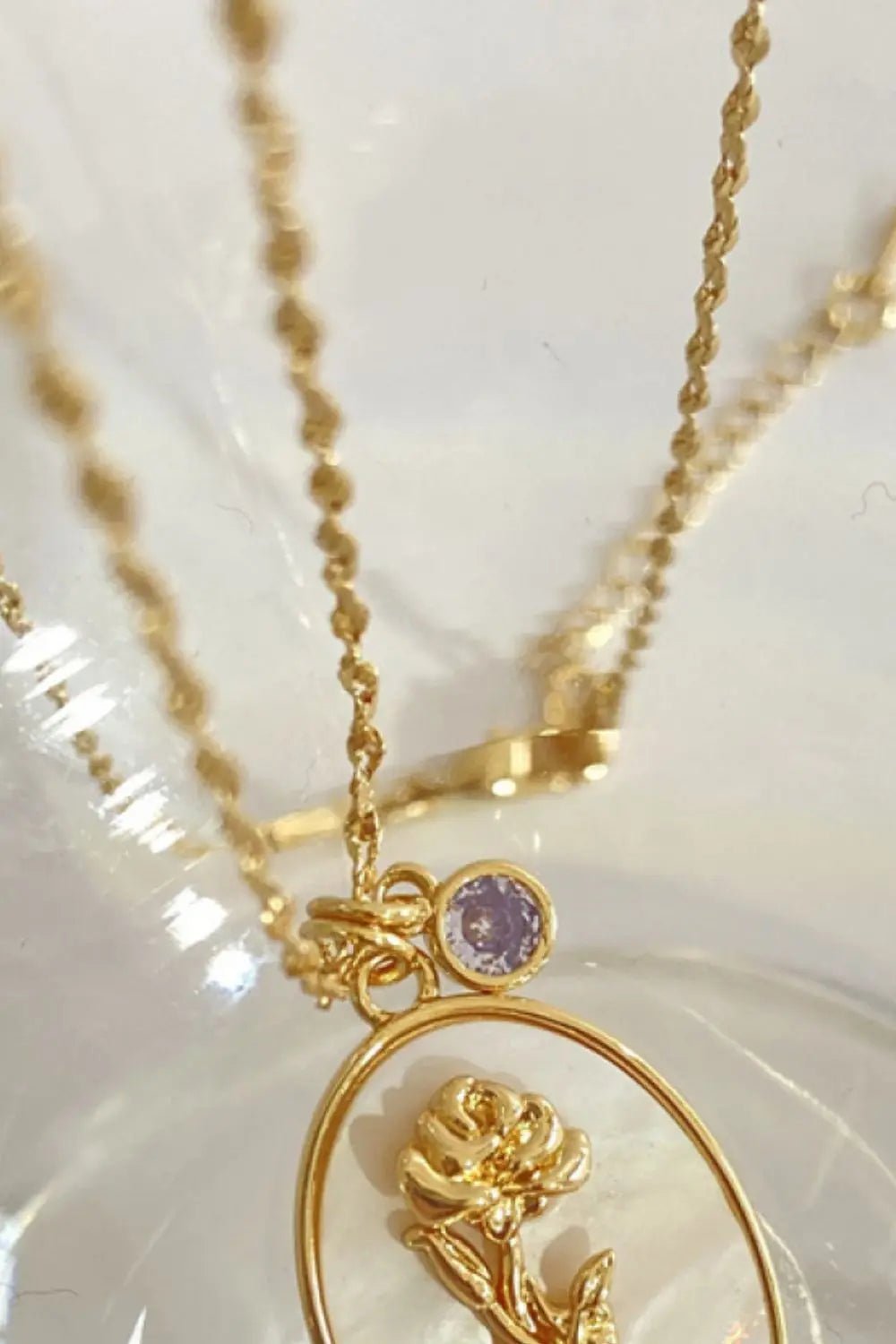 Flower Shell Pendant Copper Necklace - Celeste