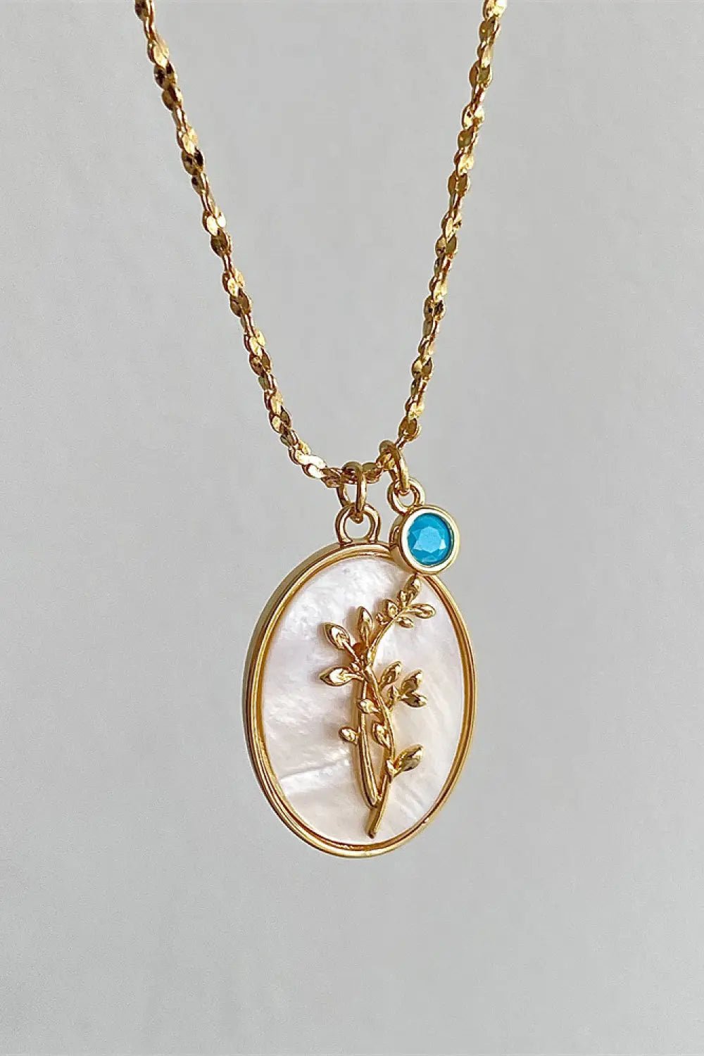 Flower Shell Pendant Copper Necklace - Celeste