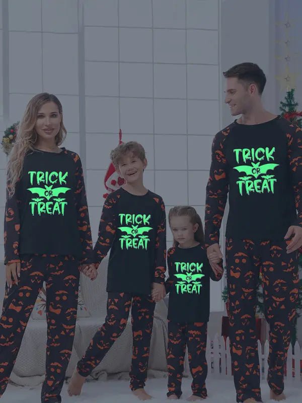 Halloween parent-child printed home pajamas two-piece set - Celeste