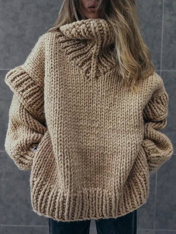Oversized Long Pullover Sweater - Celeste