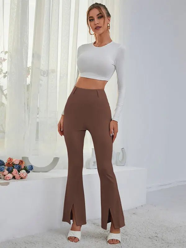 Persephone - High Waist Split Pants - Celeste