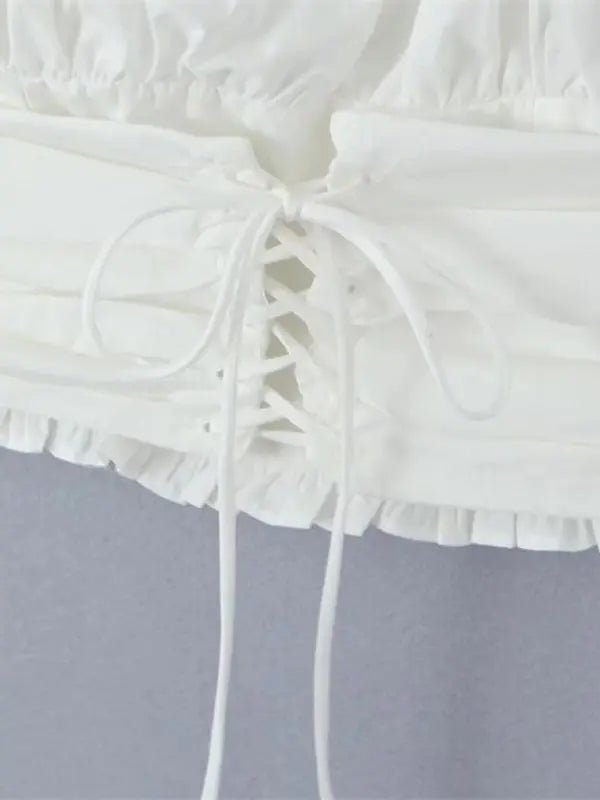 Retro White Crop Tank - Celeste
