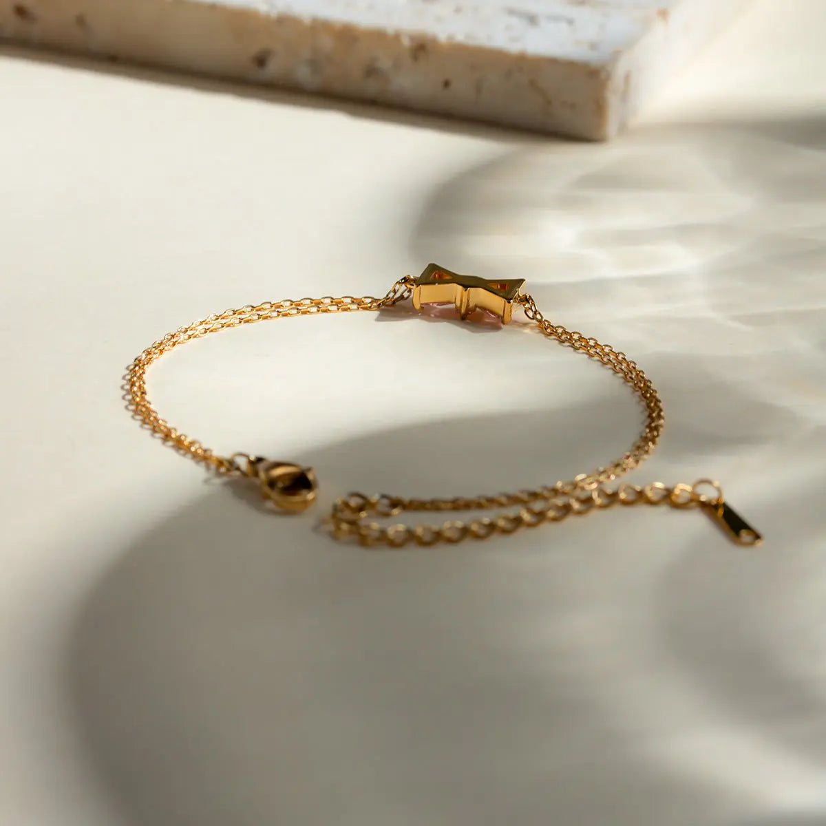 Stainless Steel Zircon Bow Bracelet - Celeste