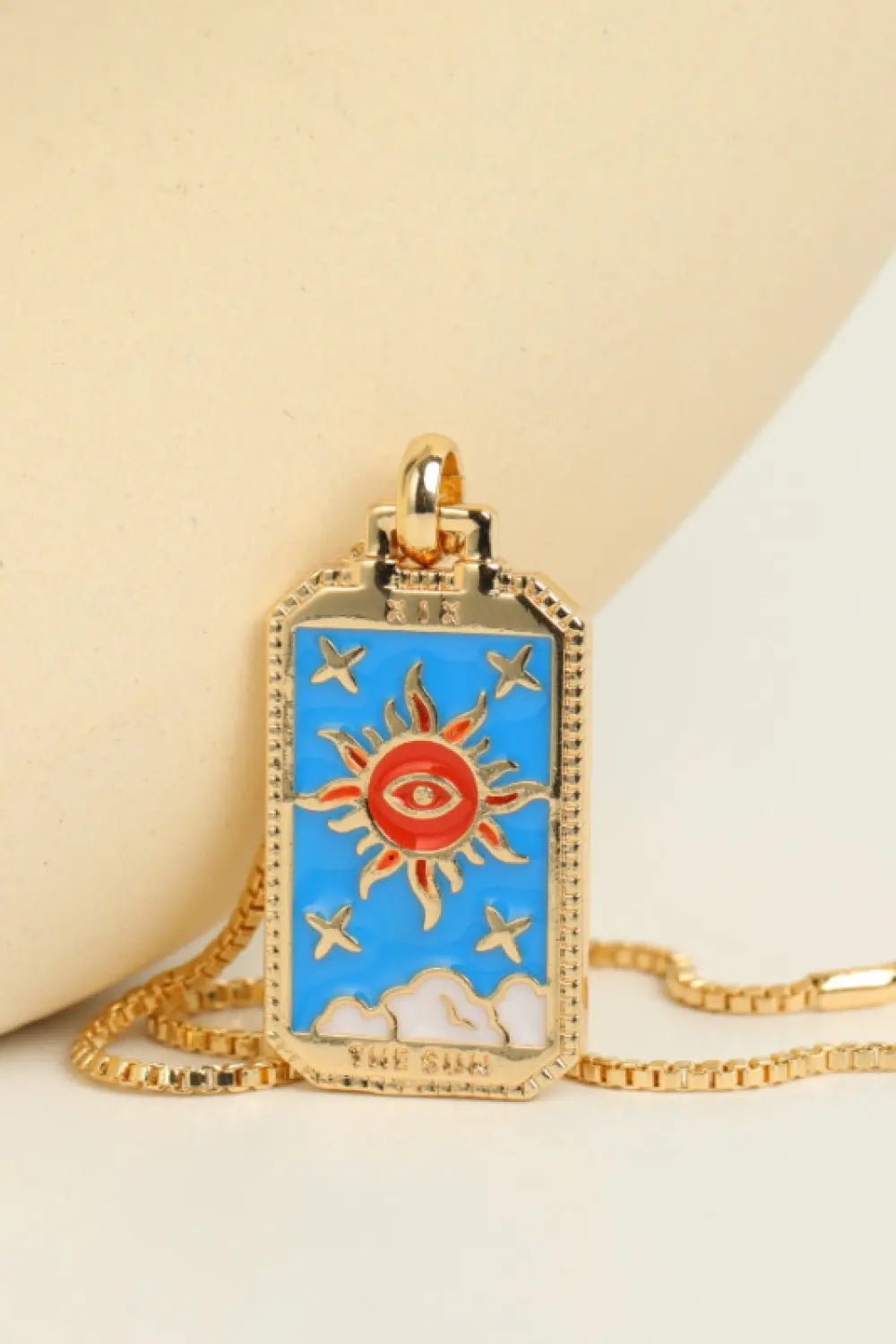 Tarot Card Pendant Copper Necklace - Celeste