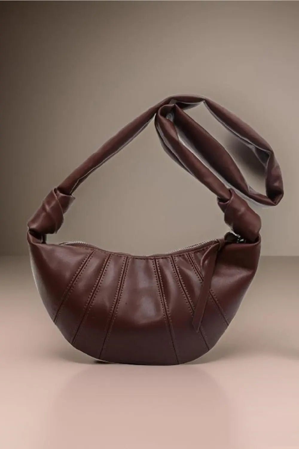 Zenana Vegan Leather Croissant Crossbody Bag - Celeste