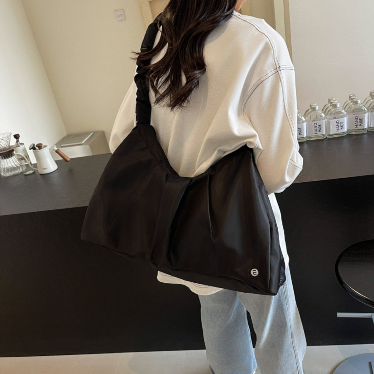 Ruched Large Tote Bag - Celeste    