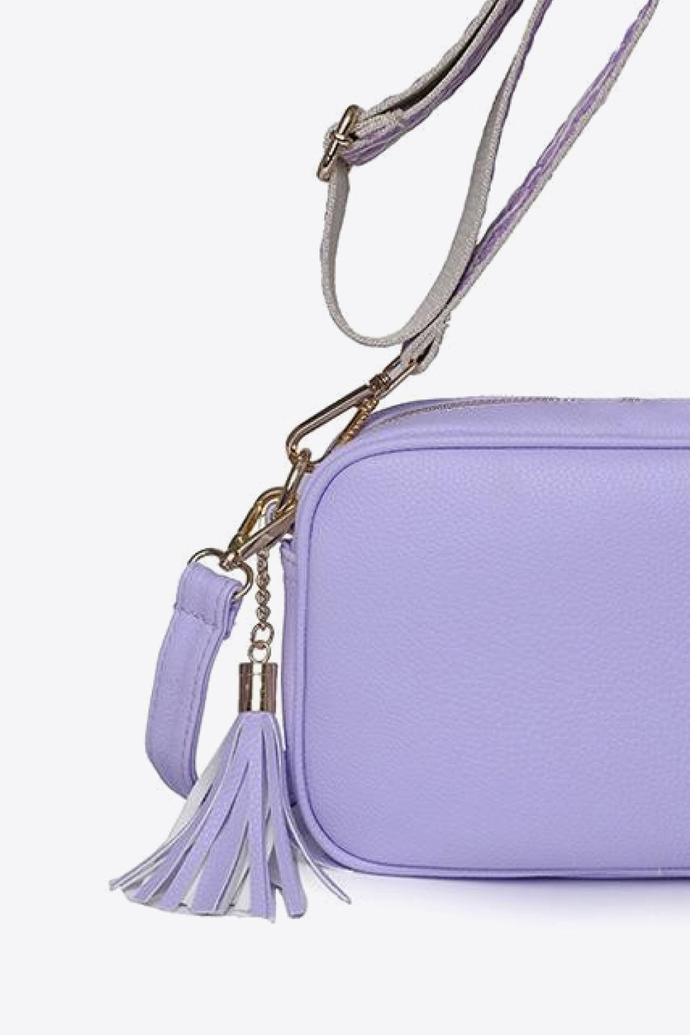 PU Leather Tassel Crossbody Bag - Celeste    