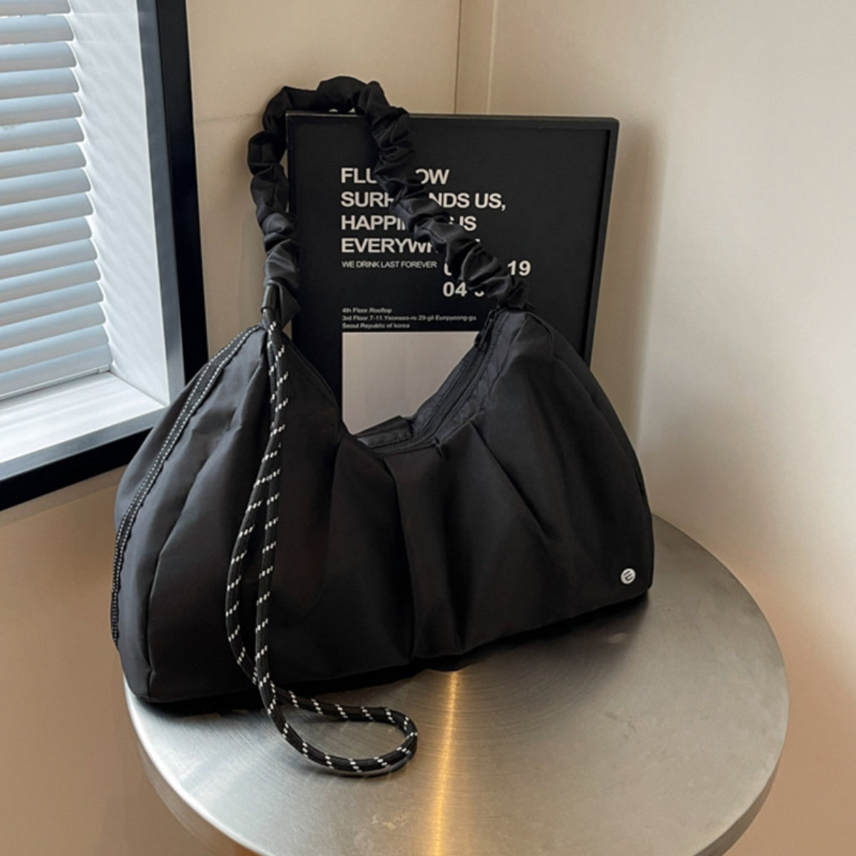 Ruched Large Tote Bag - Celeste    
