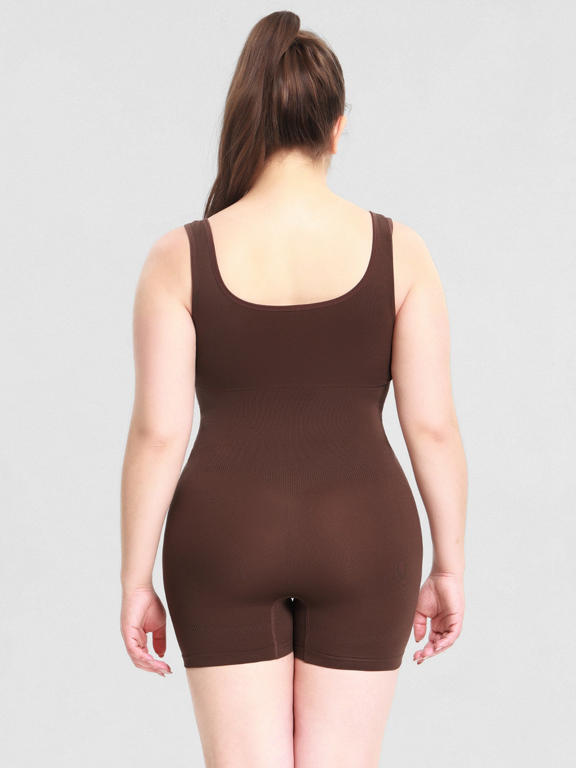 Scoop Neck Wide Strap Shaping Romper - Celeste    