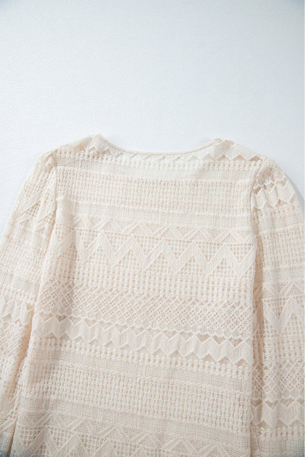 White Geometric Lace Blouse - Celeste  Tops/Blouses & Shirts  