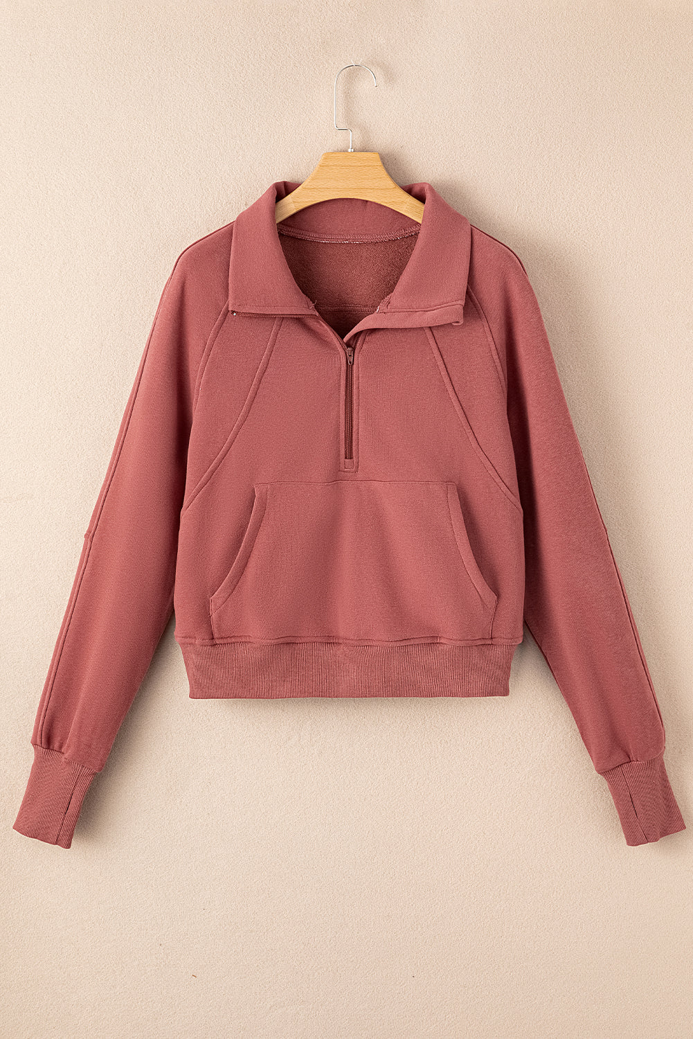 Brown Fleece Lined Sweatshirt - Celeste  Tops/Sweatshirts & Hoodies  