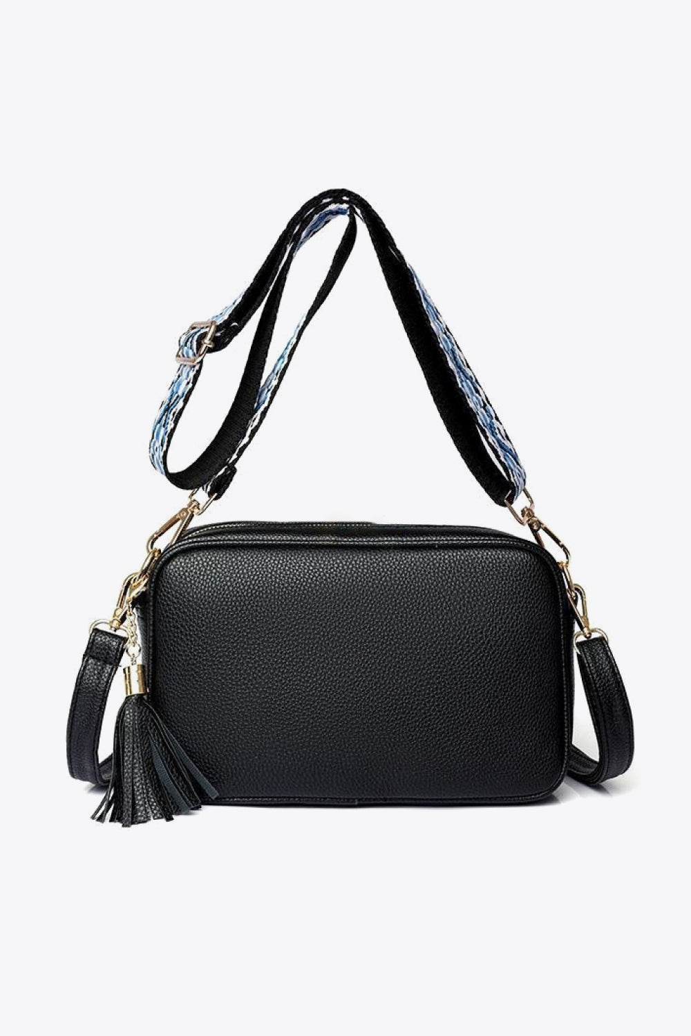 PU Leather Tassel Crossbody Bag - Celeste    