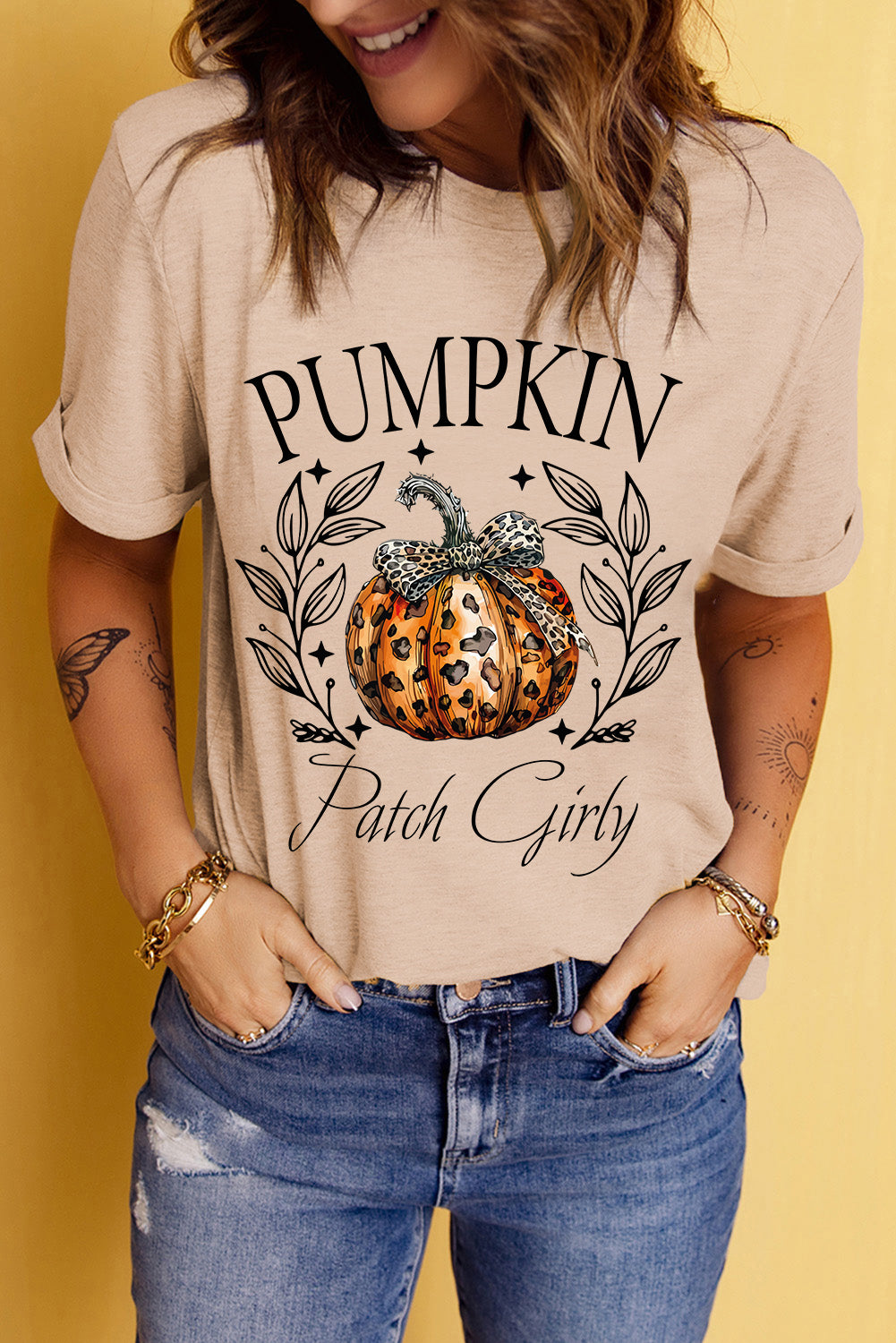 Bowknot Pumpkin Shirt - Celeste  Graphic/Graphic Tees  