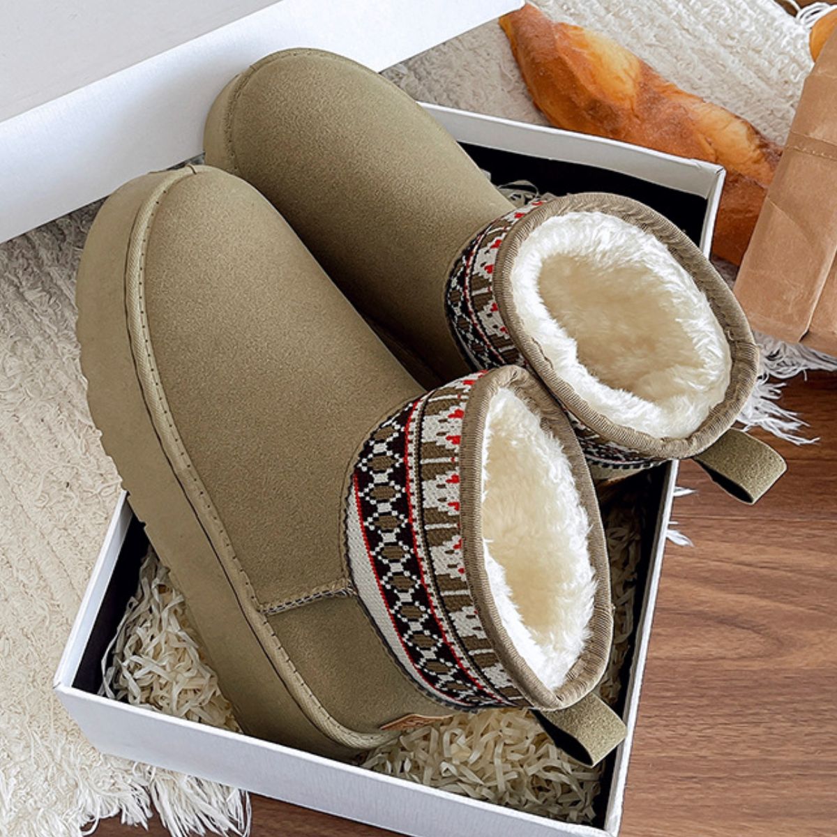 Thermal Suede Platform Boots - Celeste    