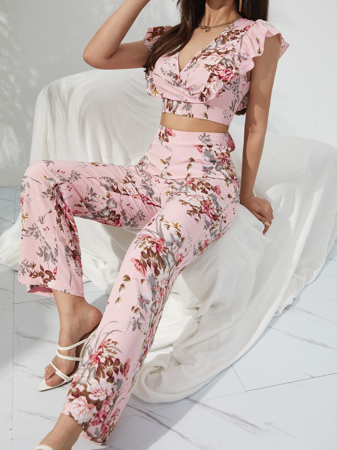Honey zip up two piece loungewear set Celeste