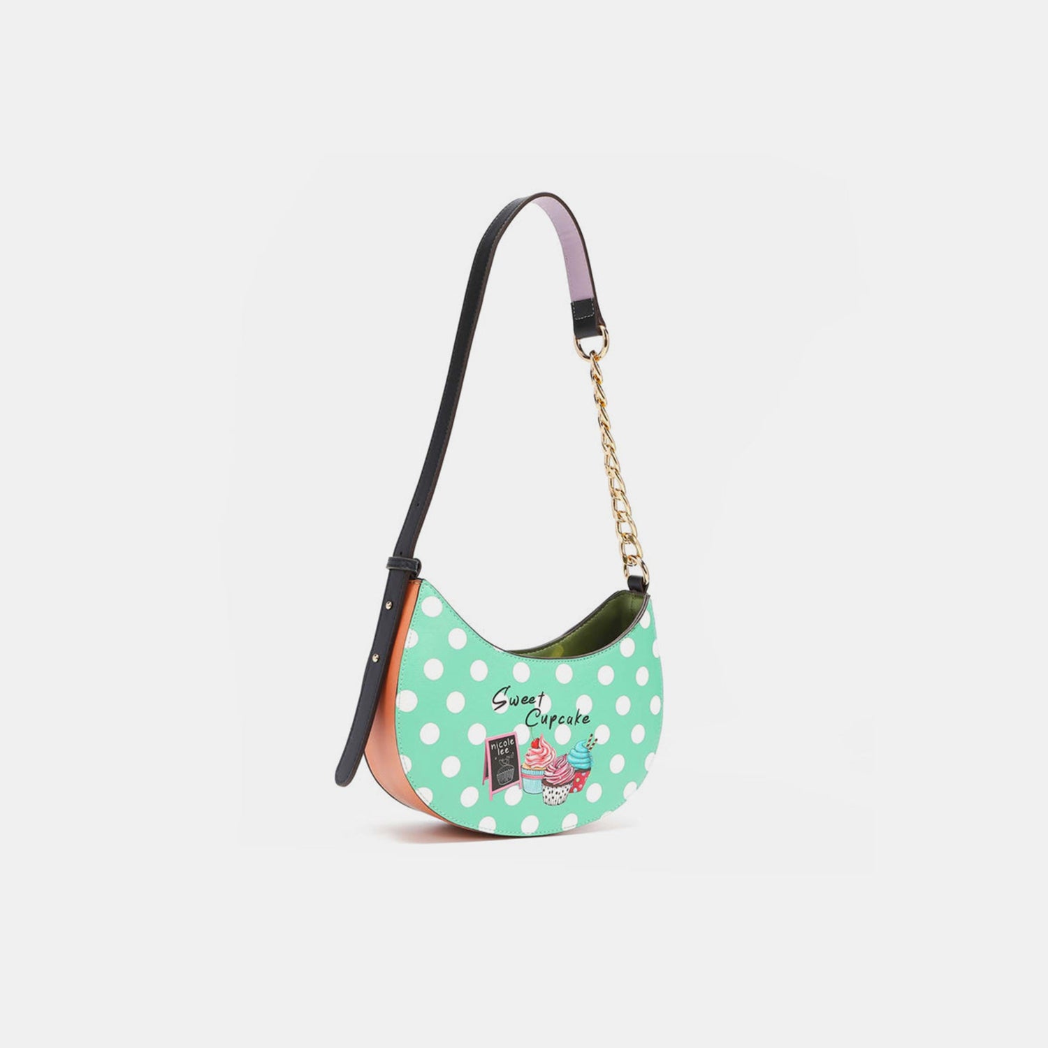 Nicole Lee USA Vegan Leather Polka Dot Shoulder Bag - Celeste    