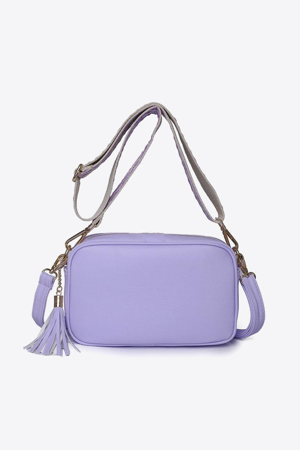 PU Leather Tassel Crossbody Bag - Celeste    