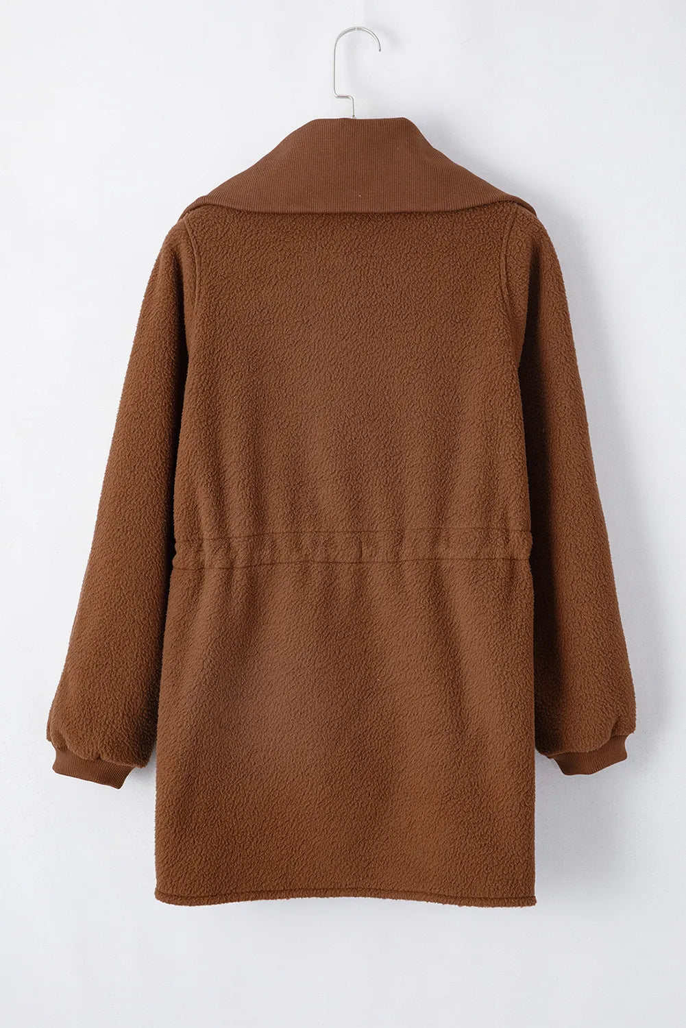 Drawstring Half Zip Long Sleeve Sweatshirt - Celeste    