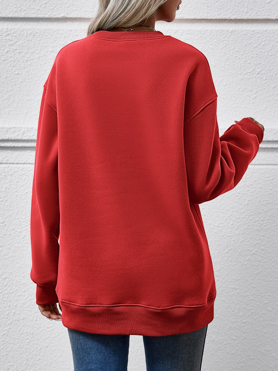 Sudadera con cuello redondo y gráfico de árbol de Navidad