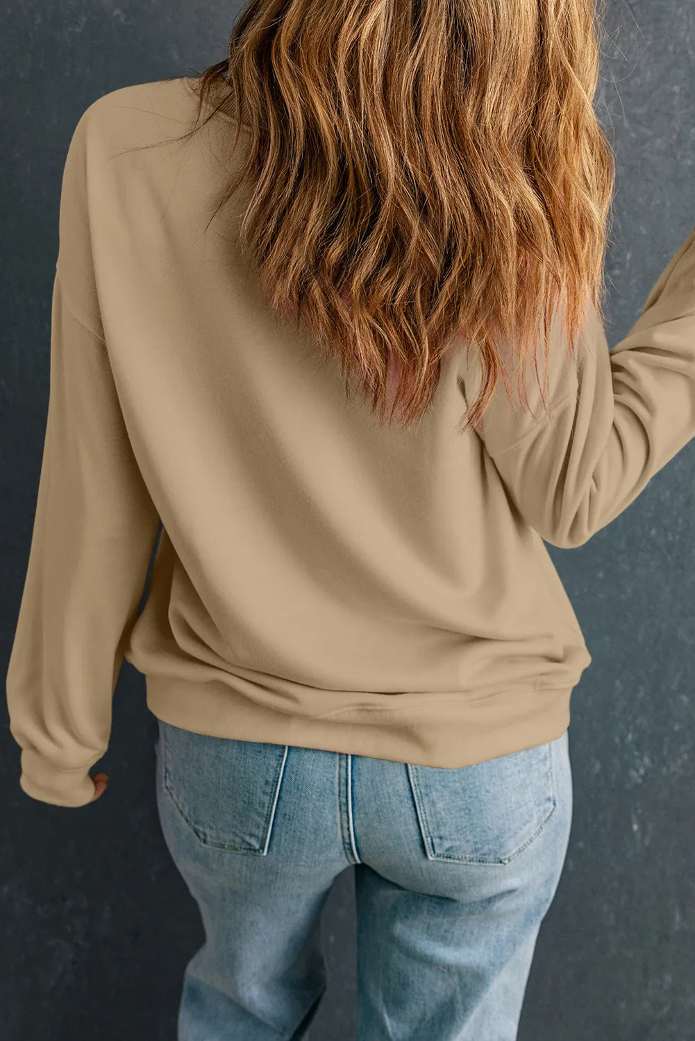 Pumpkin Graphic Long Sleeve Sweatshirt - Celeste    