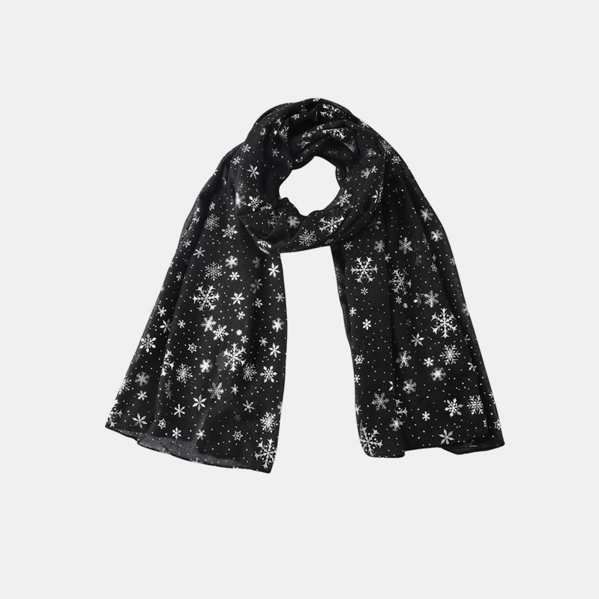 Thermal Snowflakes Polyester Scarf - Celeste    