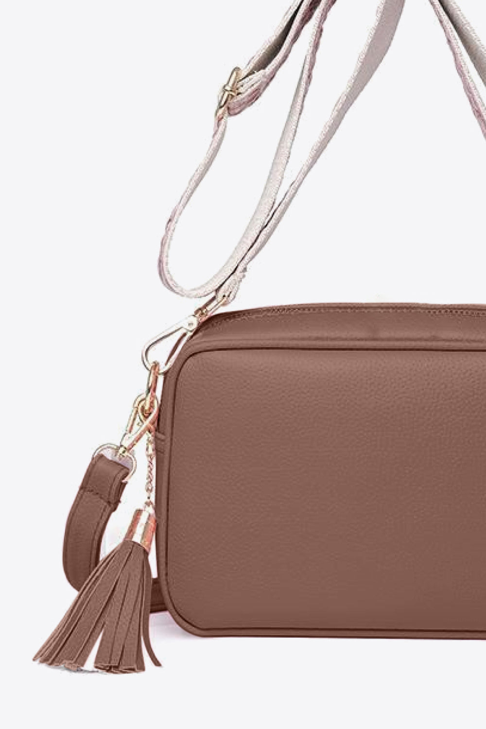 PU Leather Tassel Crossbody Bag - Celeste    