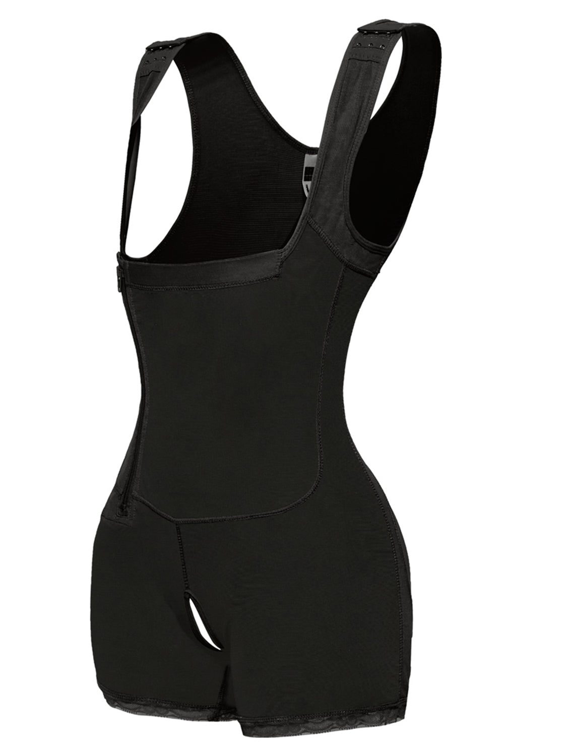 Full Size Side Zip Up Wide Strap Shapewear - Celeste    