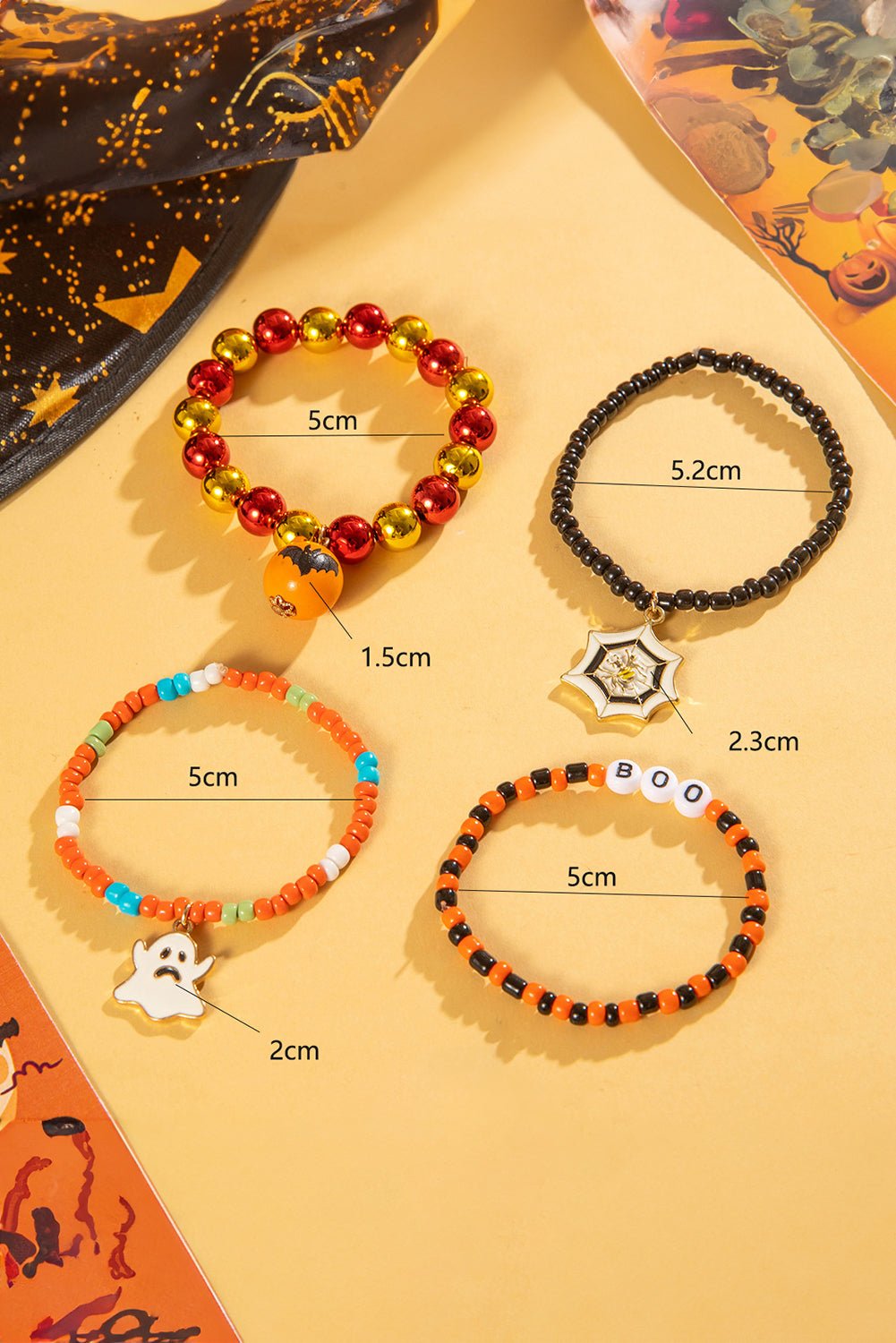 4pcs Halloween Bracelet Set - Orange - Celeste  Accessories/Jewelry  