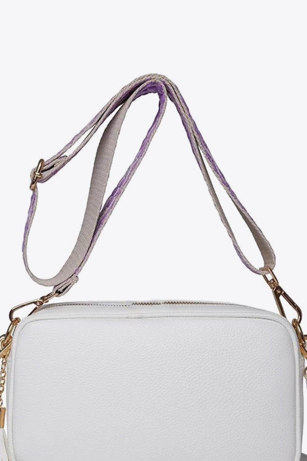 PU Leather Tassel Crossbody Bag - Celeste    