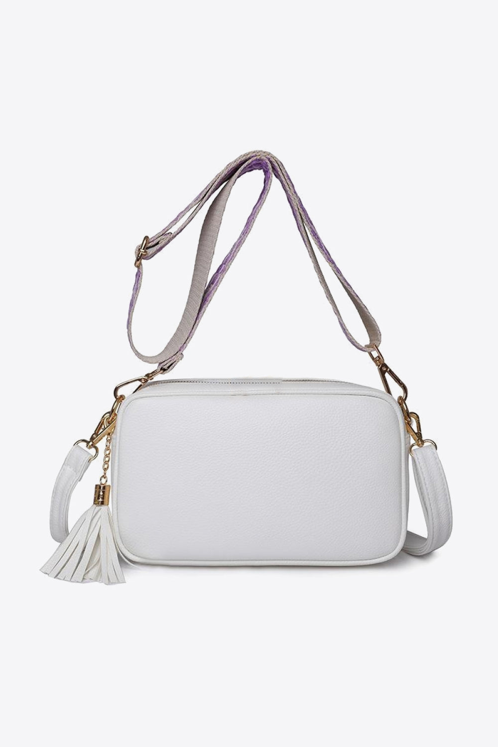 PU Leather Tassel Crossbody Bag - Celeste    