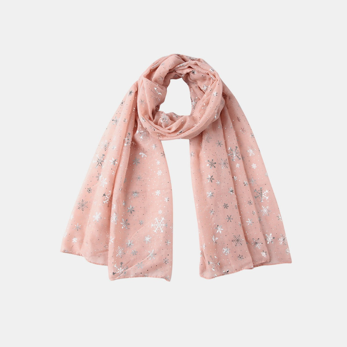Thermal Snowflakes Polyester Scarf - Celeste    