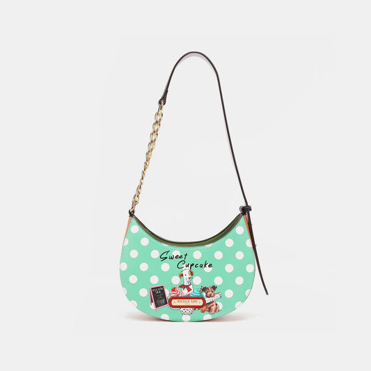 Nicole Lee USA Vegan Leather Polka Dot Shoulder Bag - Celeste    