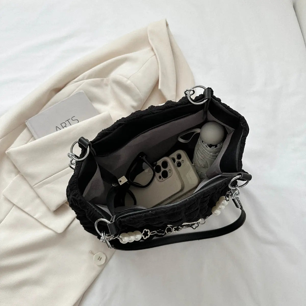 Bubble Textured Tote Bag - Celeste    