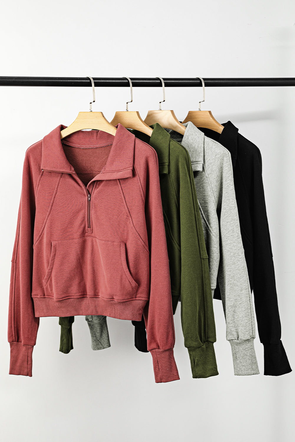 Brown Fleece Lined Sweatshirt - Celeste  Tops/Sweatshirts & Hoodies  