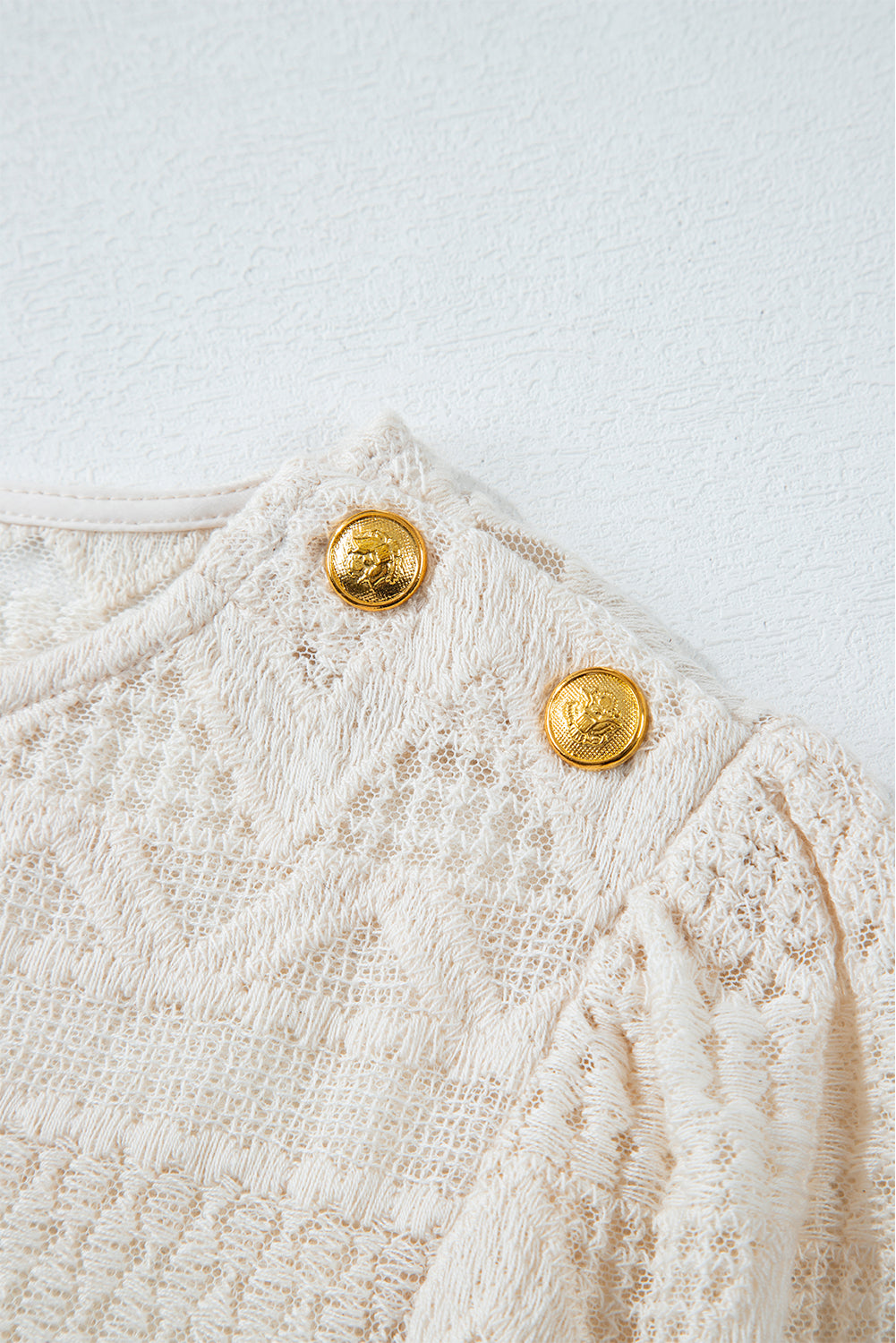 White Geometric Lace Blouse - Celeste  Tops/Blouses & Shirts  