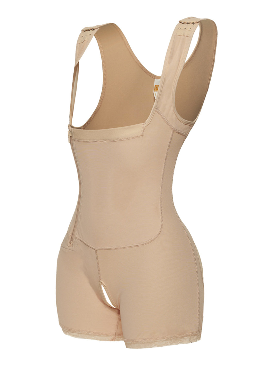 Full Size Side Zip Up Wide Strap Shapewear - Celeste    