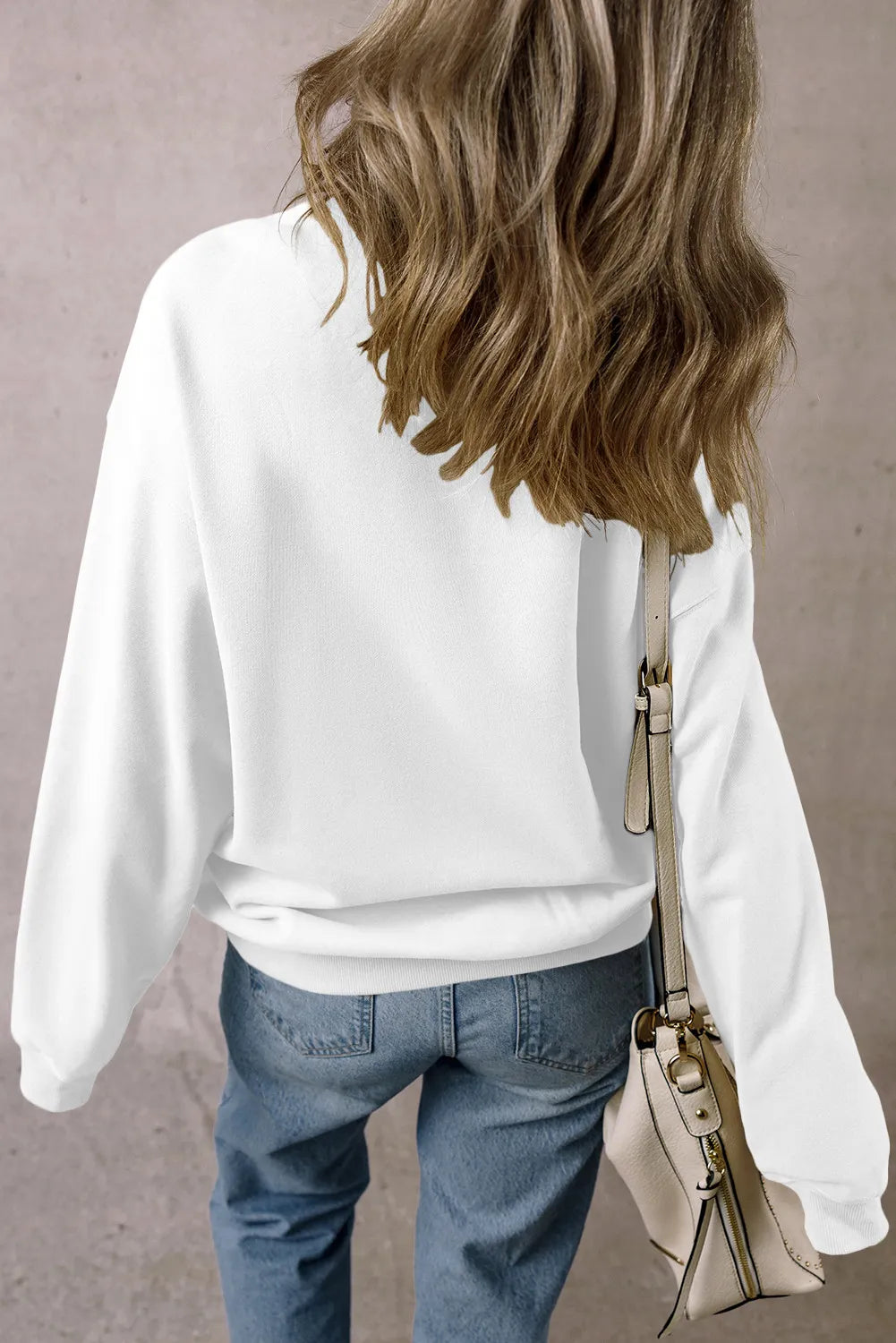 Letter Graphic Long Sleeve Sweatshirt - Celeste    